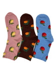 Women's Colourful Fruit Art Print Crew Socks