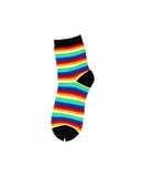 Women's Quarter Length Rainbow Striped Socks