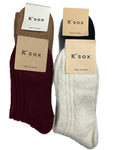 Women's Premium Cable Knit Wool Dress Socks Made in Korea