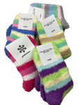 Women's Super Soft Stripey Fluffy Bed Socks Made in Korea