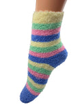 Women's Super Soft Stripey Fluffy Bed Socks Made in Korea