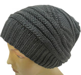 Unisex Slouchy Knitted Open Back Ponytail Hole Beanie