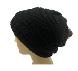 Unisex Slouchy Knitted Open Back Ponytail Hole Beanie