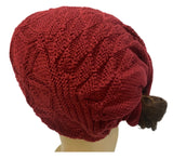 Unisex Slouchy Knitted Open Back Ponytail Hole Beanie