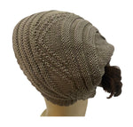 Unisex Slouchy Knitted Open Back Ponytail Hole Beanie