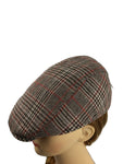 Unisex Check Pattern Structured Ivy Cap