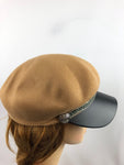 Women's Chain Detail Wool Felt Baker Boy Cap