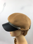 Women's Chain Detail Wool Felt Baker Boy Cap