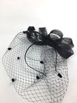 Women's Sinamay Bow & Feather Fascinator Headband