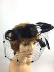 Women's Sinamay Bow & Feather Fascinator Headband