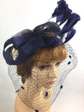 Women's Sinamay Bow & Feather Fascinator Headband