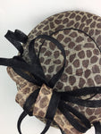 Scala Sinamay Leopard Print Wide Brim Fascinator Statement Hat