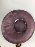 Scala Sinamay Beaded Wide Brim Fascinator Statement Hat Mauve Purple