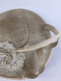 Scala Sinamay  Big Flower Fascinator Hat Beige