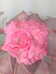 Scala Sinamay Big Flower Fascinator Hat Baby Pink