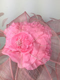 Scala Sinamay Big Flower Fascinator Hat Baby Pink