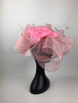 Scala Sinamay Big Flower Fascinator Hat Baby Pink