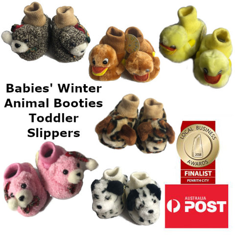 Baby Animal Booties Toddler 3D Indoor Slippers CHOOSE 2x PAIRS!