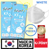 10x Pieces WHITE KF94 Face Masks MADE IN KOREA