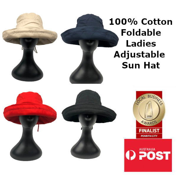 Women's 100% Cotton Stanton Foldable Adjustable Sun Hat – Sox & More