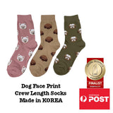 Women's Dog Face Crew Length Socks