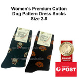 Women's Pug and Poodle Dog Patterned Business Dress Socks