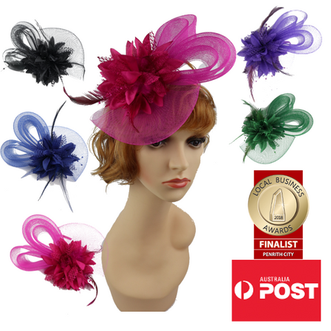 Women's Mesh and Feather Flower Fascinators