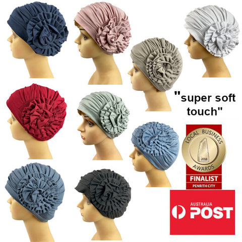 Women's Ultra Soft Floral Beanie Chemo Head Cover Stretch Bandana