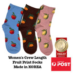 Women's Colourful Fruit Art Print Crew Socks