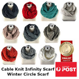 Cable Knit Infinity Circle Loop Scarf