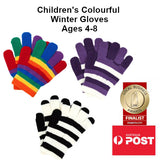 Children's Colourful Winter Striped Rainbow Gloves