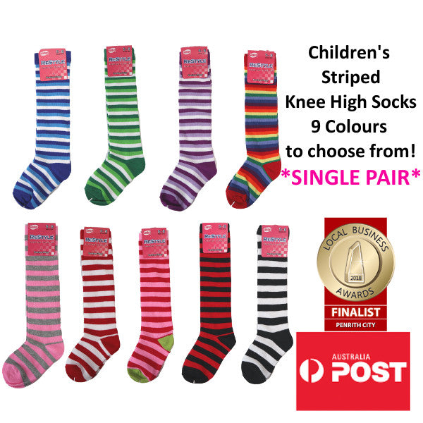 Kids striped knee on sale socks