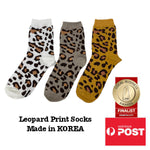 Women's Leopard Print Crew Length Socks