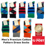 Men's Premium Cotton Patterned Dress Socks