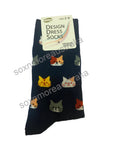 Women's Cat Patterned Business Dress Socks