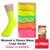 Women's Fluoro Neon Colourful Crew Socks