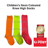 Children's Fluoro Neon Coloured Knee High Socks