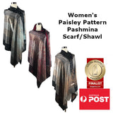 Paisley Pattern Pashmina Silk Blend Scarf/Shawl