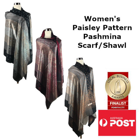 Paisley Pattern Pashmina Silk Blend Scarf/Shawl