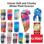 Unisex Chunky Colourful Plaid Winter Scarves