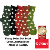 Women's  Colourful Fuzzy Polka Dot Crew Length Socks