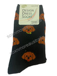 Women's Pug and Poodle Dog Patterned Business Dress Socks