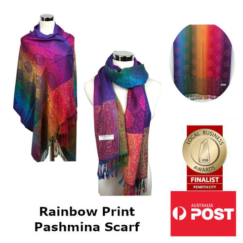 Paisley Pattern Rainbow Pashmina Scarf/Shawl