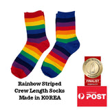 Women's Rainbow Striped Crew Length Socks