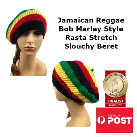 Jamaican Style Reggae Rasta Stretch Slouchy Beret Hat