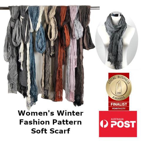 Women's Winter Mini Floral Pattern Crinkle Effect Fashion Scarf