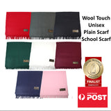 Wool Touch Plain Coloured Scarf