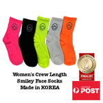 Women's Smiley Face Ribbed Ankle Crew Length Socks