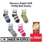 Women's Super Soft Stripey Fluffy Bed Socks Made in Korea