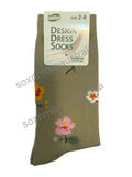 Women's Cherry Blossom Flower Patterned Business Dress Socks